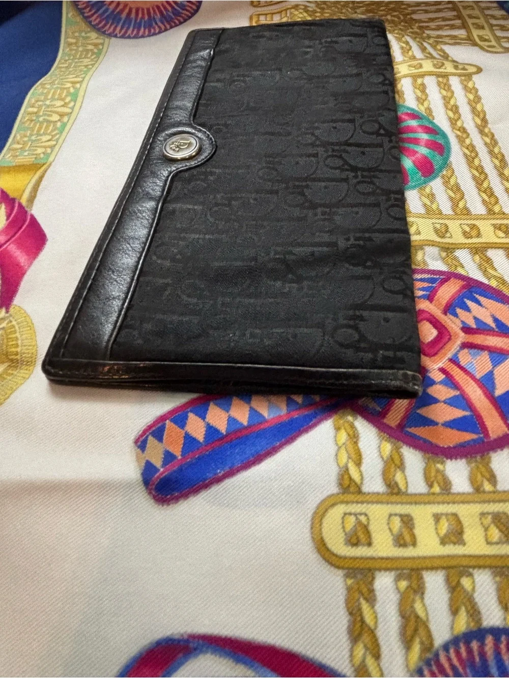 Authentic Vintage Christian Dior Trotter Canvas Clutch – Black/Gold WOC Ready